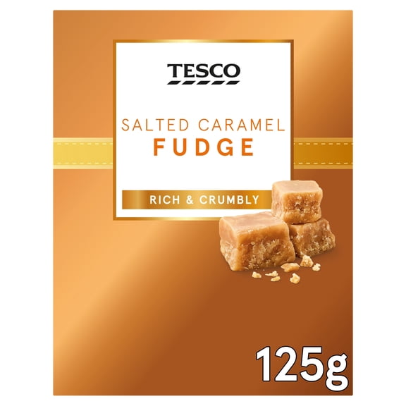 Tesco Salted Caramel Fudge 125G, Imported from Britain