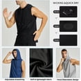 thumbnail image 4 of YUSHOW Men's 3-Pack Sleeveless Workout Hoodie Tank Tops - Quick-Dry Muscle Shirts for Gym, Running & Training, L, 4 of 9