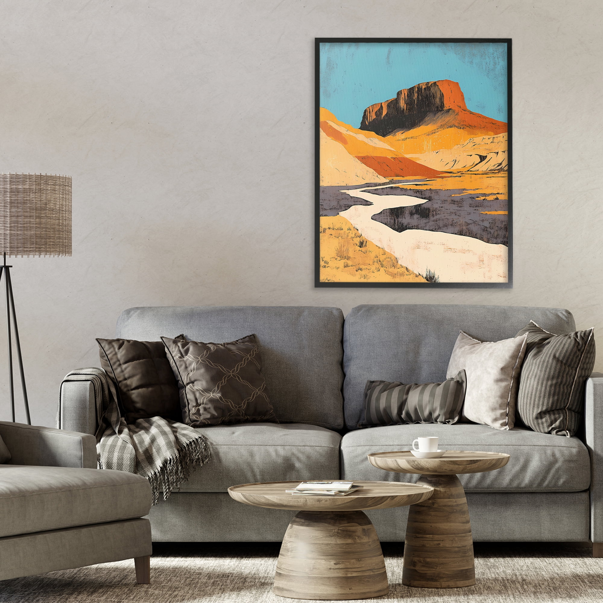 Stupell Industries Vintage Canyon Pass Black Framed Giclee Art, design by Walker Noble