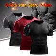 thumbnail image 3 of Graflsoa Men's Performance Fit Quick-Dry Sport Tee Trio - Black, Grey, Red - XL Size for Running & Gym, 3 of 6