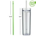 thumbnail image 4 of Set of 4 Mint Tall Skinny Tumblers, Acrylic 16 Ounce Tumblers with Straw, 4 of 7