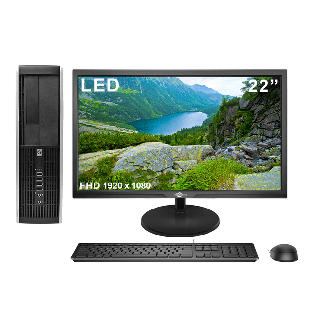 HP Desktop Computer PC up to 3.40 GHz Intel i5 , 8GB RAM, 128GB SSD 500GB HDD, Windows 11 Pro 22" Inch Monitor WiFi Bluetooth Refurbished