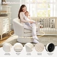 thumbnail image 3 of Qinaqin Beige Chenille Swivel Chair con Madera Frame y Almacenamiento Space para Living Sala, 3 of 7