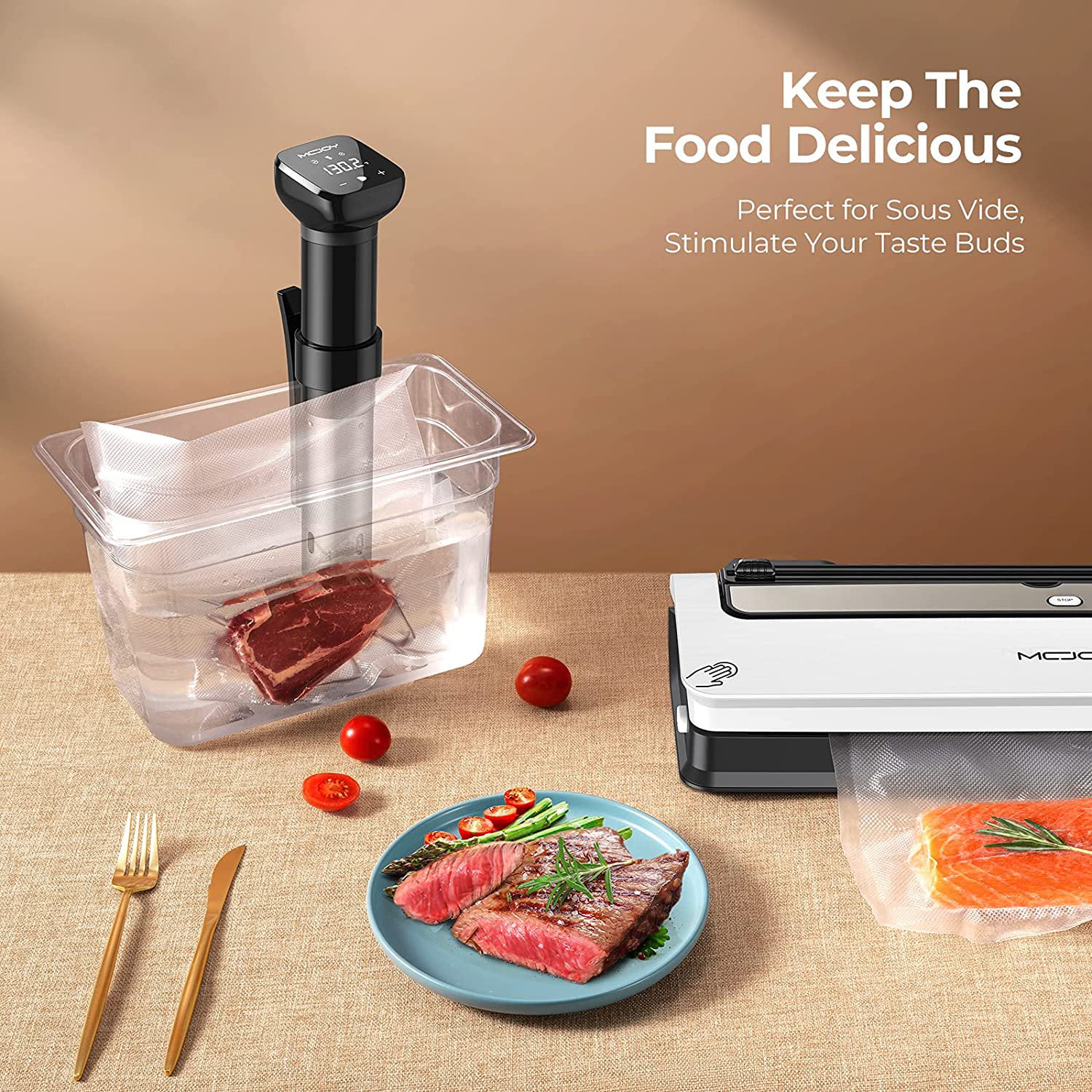  Full Automatic Vacuum Sealer Machine GHVACZS AP-18 Food Vacuum  Sealer with 7MM Heating wire, LED Touch Screen & Dry & Moist Food  Preservation Modes, Double Motors Bag Sealer with Starter Kit
