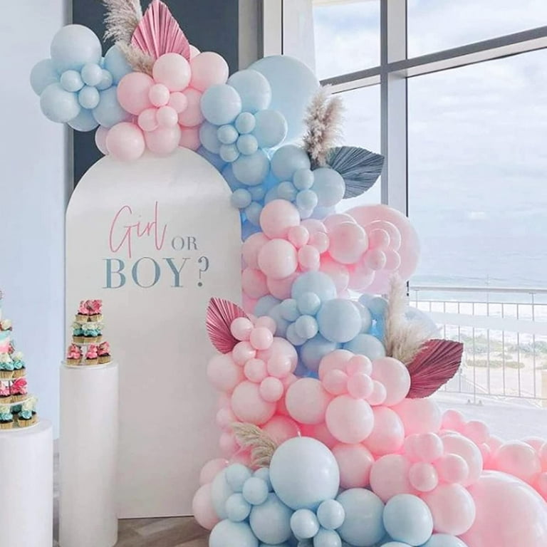 Gender Reveal Balloon Garland for Rainbow Baby 