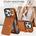 thumbnail image 4 of Allytechgroup iPhone 13 Pro Max Wallet Case, Ring Holder Stand Cards Slots Shockproof Retro Flip Back Cover Phone Case for Apple iPhone 13 Pro Max, Brown, 4 of 7