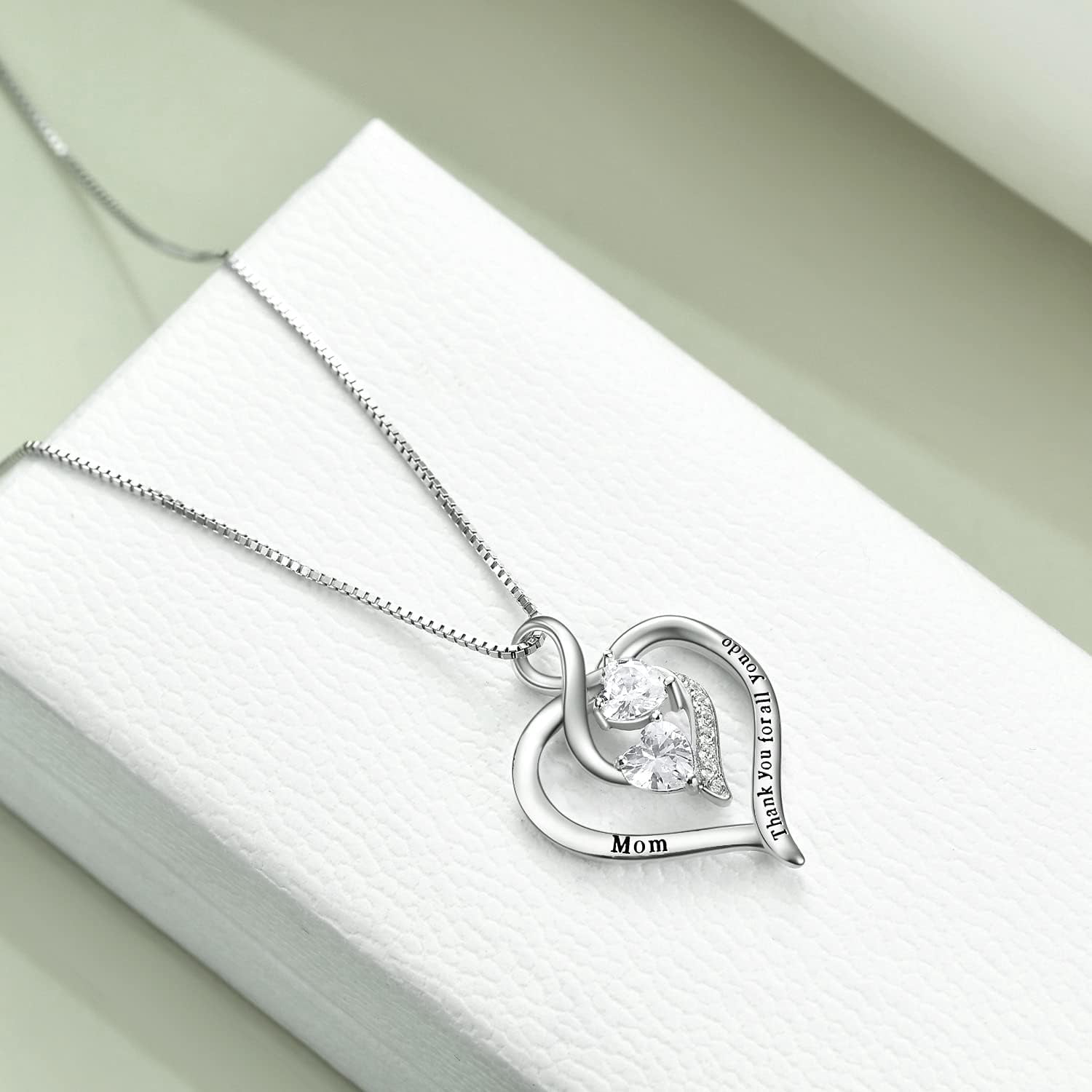 YAFEINI Mom Necklace for Women Sterling Silver mother necklace Mothers Day Birthday Jewelry Gifts for Mother Grandma 18"