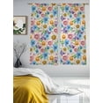 thumbnail image 3 of Spring Flowers Sheer Curtains 63 Inch Length 2 Panels Set Window Treatments, Watercolor Floral Daisy Plants Country Rod Pocket Semi Curtains for Living Room/Bedroom/Kitchen Décor, 104"W x 63"L, 3 of 7