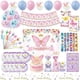 thumbnail image 2 of Decoración para fiesta de cumpleaños con forma de mariposa morada y rosa, vasos de papel, platos, vajilla, suministros, telón de fondo, pancarta, globos, regalos para bebés y niños, 2 of 5