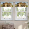 thumbnail image 2 of LALILO Kitchen Curtain Valance Giant Antique City Sun Light Rod Pocket Window Curtain 52"x 18" Set of 2, 2 of 7