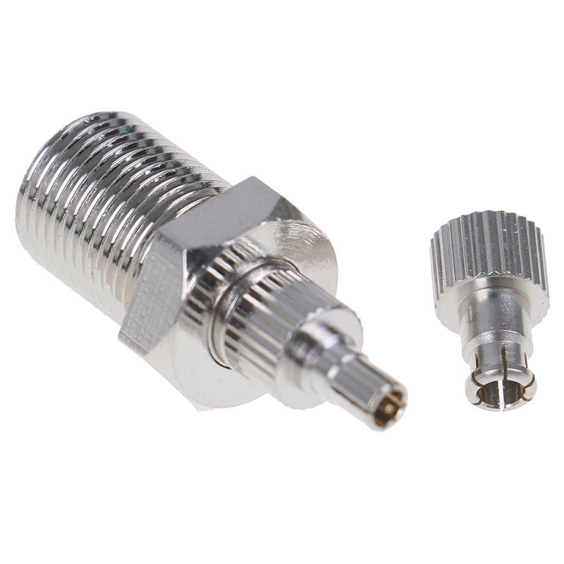 100Pcs Brass F Female Plug to CRC9 and TS9 Male 2 in 1 Jack to Straight RF Coaxial Adapter Nickel Plated Connector