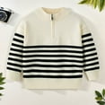 thumbnail image 2 of SGMVNU Sweaters for Boys Girls - Soft Blend Long Sleeve Pullover Top with Half Zip Neck, Comfortable Kids Sweater for Toddlers & Children Boys(Size 3-4 Years,Beige), 2 of 6