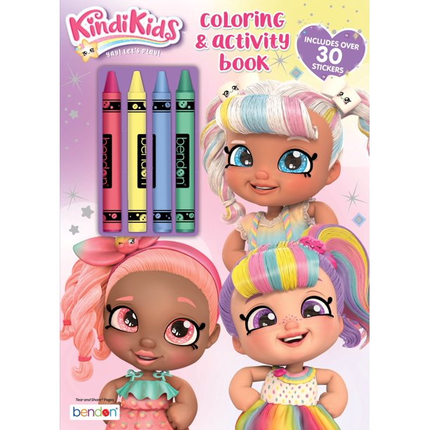 Kindi Kids Coloring Book with Crayons