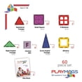 thumbnail image 5 of Playmags-Tiles 60-Piece Clear Colors Set – The Original, Award-Winning Magnetic Building Tiles – Creativity and Educational – STEM Approved, 5 of 6