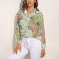 thumbnail image 3 of WORLD MAP Print Long Sleeve Blouse Woman Streetwear Casual Shirts Summer Oversize Woman Streetwear Clothing Birthday Present, 3 of 7