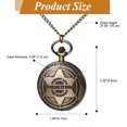 thumbnail image 3 of Avaner Western Pioneer Pocket Watch: Men Women Analog Quartz Vintage Arabic Numeral Dial 1896 Sheriff Badge Design Unisex Pendant Watches, 3 of 8