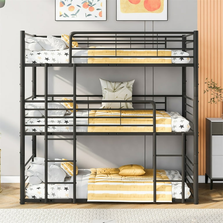 Metal triple 2024 bunk bed