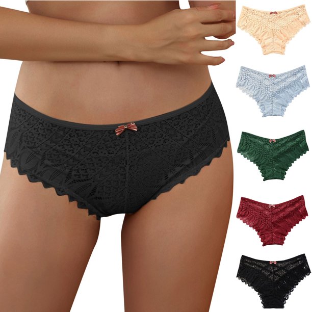 Gibobby Calzoncillos para mujer Bragas para mujer, encaje de ganchillo, bragas con cordones, ropa interior calada Sexy(Azul,M)