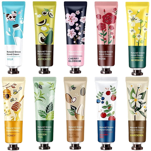Paquete de 10 crema de manos para manos secas Regalos de cumpleaños para mujeres Regalos de dama de honor Regalos de agradecimiento Regalos de agradecimiento para maestros Rellenos de calcetines Set d