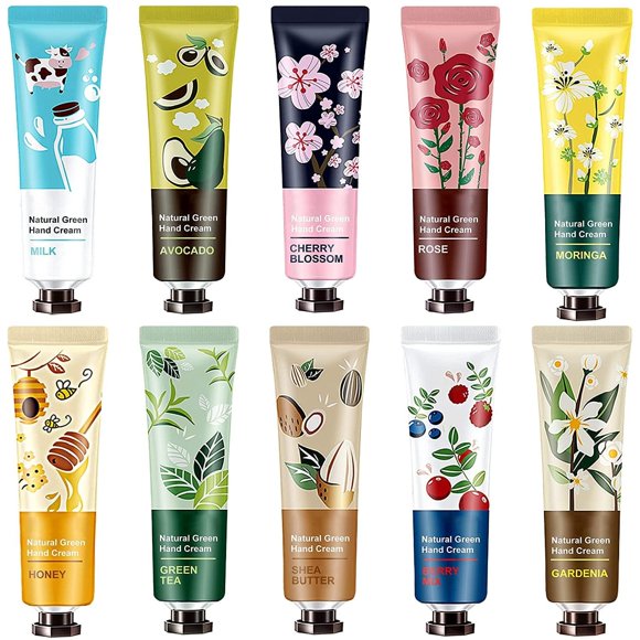 Paquete de 10 crema de manos para manos secas Regalos de cumpleaños para mujeres Regalos de dama de honor Regalos de agradecimiento Regalos de agradecimiento para maestros Rellenos de calcetines Set d