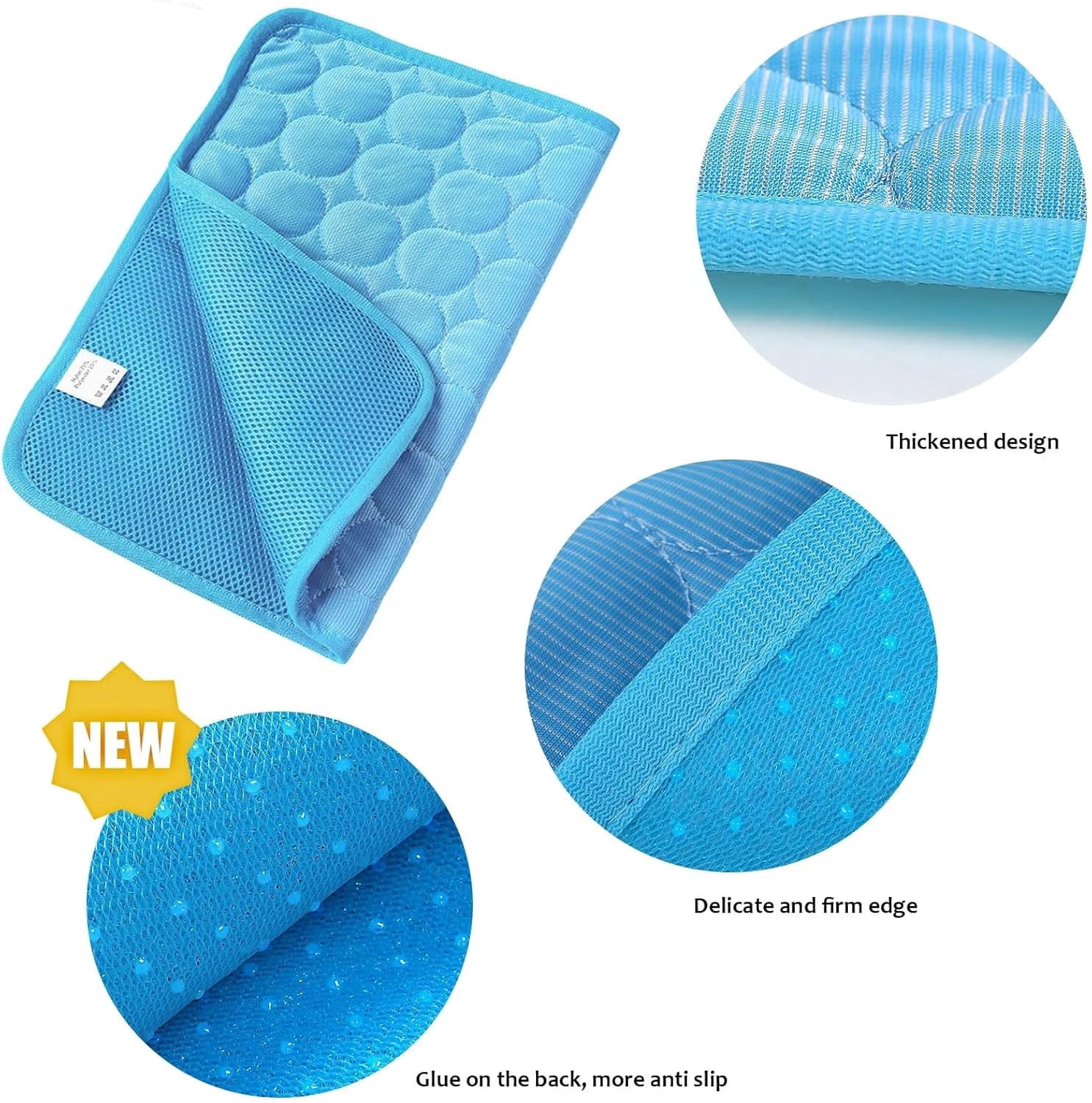 Chillpaws Cooling Mat, Pet Cooling Mat for Dogs Cats Summer Pet Bed Self Cooling Blanket Breathable Rest Pad 70x56cm Blue