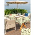 thumbnail image 5 of Outdoor Tablecloth with Umbrella Hole for Patio/Picnic/Party/Camping, Vintage Elk Fox Waterproof Table Cloth Rectangle Table Cover Washable, Rustic Yellow Simple Drawn Grass (60"x 84"), 5 of 8