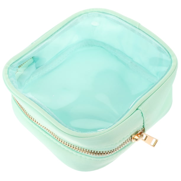 Bolsa de maquillaje transparente, neceser de viaje con cremallera, neceser portátil para mujer.