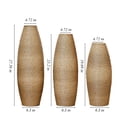 thumbnail image 3 of YIQMI Set of 3 PVC Woven Tall Vases Olive Shaped Rattan Floor Vase for Living Room, Entryway, Boho Coastal Decor, Housewarming Gift, 3 of 7