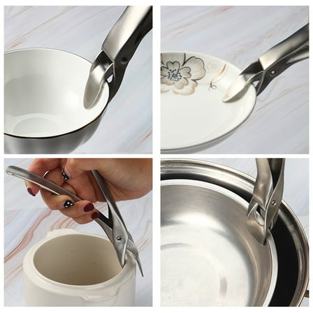 Hot Dish Clamp Pots Gripper Kitchen Plate Vegetable Clip Stainless Steel Non-slip