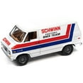 thumbnail image 2 of 1976 Chevrolet G20 Van White with Stripes "Schwinn Factory BMX Team" "Pop Culture" 1/64 Diecast Model Car by Johnny Lightning, 2 of 3