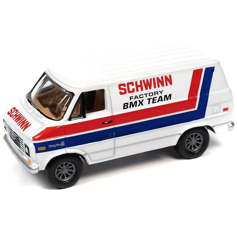 Johnny Lightning 1976 Chevrolet G20 Van White with Stripes
