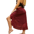 thumbnail image 1 of EIMELI Women Bodycon Skirt High Waist Drawstring Ruffle Pleated Irregular Lace Hem Fairy Grunge Vintage Retro Long Skirt, 1 of 6