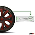 thumbnail image 6 of Wheel Rim Cover Hub Cap 14" Matt Black with Red 4. Pcs Set, 6 of 6