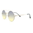 thumbnail image 3 of Hippie Gradient Round Circle Lens Metal Half Rim Double Bridge Sunglasses Gold - Yellow Smoke, 3 of 4