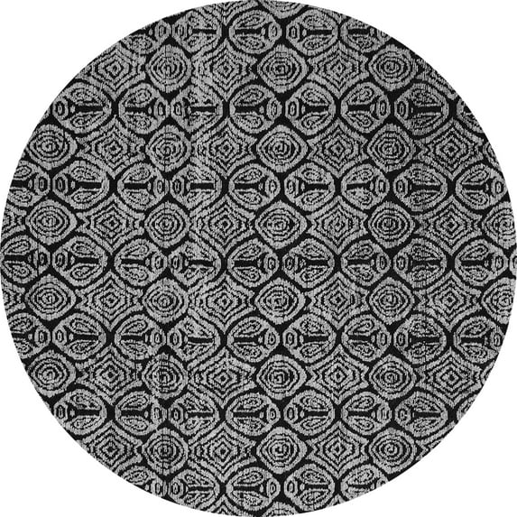Ahgly Company Indoor Round Abstract Gray Modern Area Rugs, 5' Round