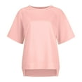 thumbnail image 6 of Tops for Women Trendy Sweater Dresses Women V Neck Tops Long Sleeve Womens T Small Items Loose Fitting Pajamas Scrub Blouses Bulk Winter Items Womens Medium Long Sleeve Shirt Summer for Pink L, 6 of 7