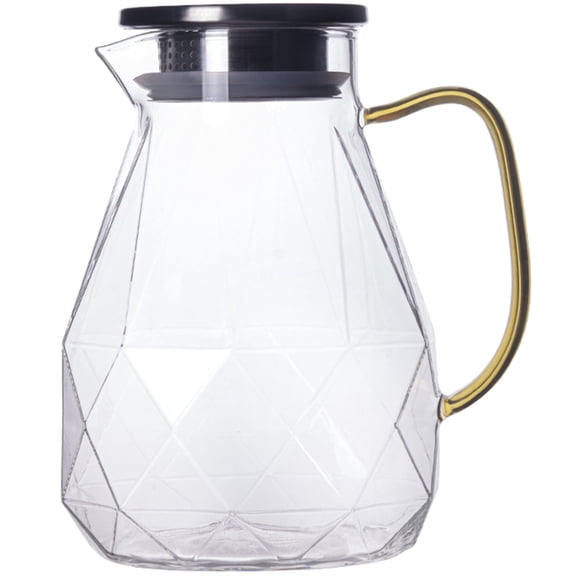 TABLZONE Glass Juice Jug Set, Simple Elegant Design with Easy Pour Spout for Kitchen and Dining