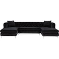 thumbnail image 4 of Pemberly Row Modern / Contemporary 3pc Velvet Sectional in Black, 4 of 8