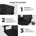 thumbnail image 2 of Innovaze Premium 5 FT Poly Lumber Porch Swing for 3 Person, High Back & Deep Seat Comfort, Foldable Cup Holders, Stainless Steel Hardware, Carbon Black, 2 of 11