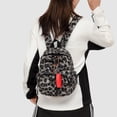 thumbnail image 2 of Fuzzy Cheetah Cute Backpack, Y2k Purse Fleece Chic Bookbag Trendy Aesthetic Coquette Daypack 90s Purse, 2 of 6