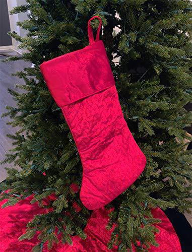 Fennco Styles Velvet Quilted Diamond 52" 72" Christmas Tree Skirt Stocking 