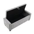 thumbnail image 7 of CQSXDA 48 Inch Ottoman Storage Bench with Safety Hinge, Upholstered Design, Ideal for Living Room or Bedroom Seating，LIGHT GREY, 7 of 7
