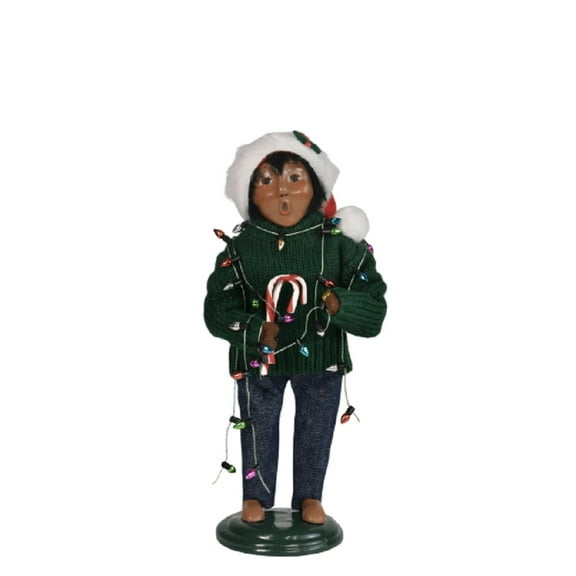 Byers' Choice Caroler, African American Decorating Family Boy (AA1252B)