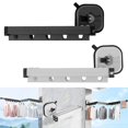thumbnail image 1 of CNKOO 3-Fold Retractable Clothes Drying Rack with Suction Cup Clothes Laundry Hanger with Extension Pole Wall Laundry Drying Rack, 1 of 8