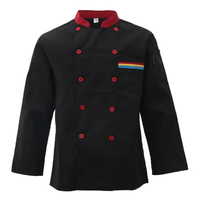 Chaqueta unisex Manga larga con doble botonadura Camisa unisex XXL Zulema Uniforme de chaqueta para hombre