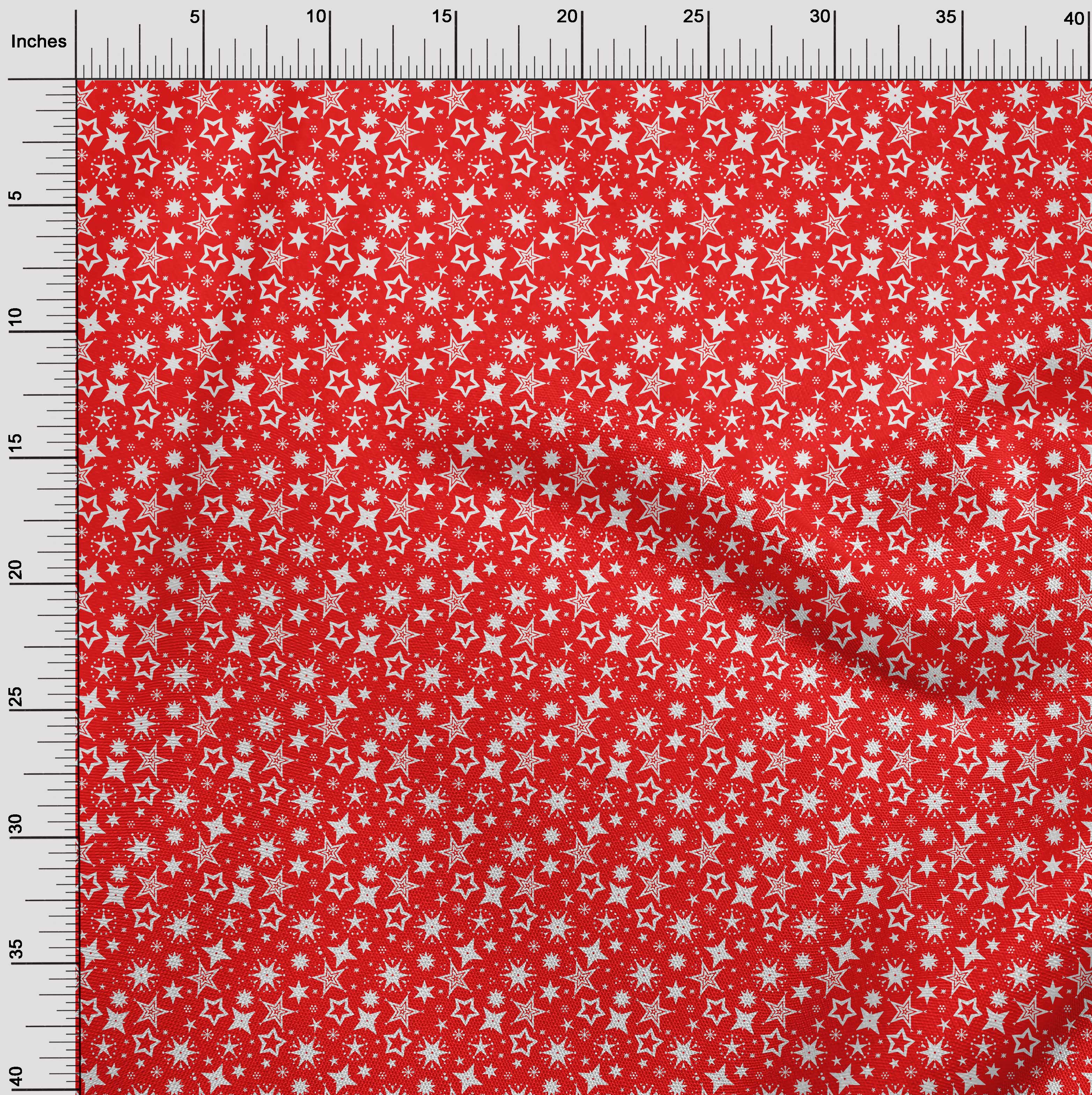 oneOone Cotton Poplin Red Fabric Merry Christmas Craft Projects Decor Fabric Printed By The Yard 42 Inch Wide-QE2