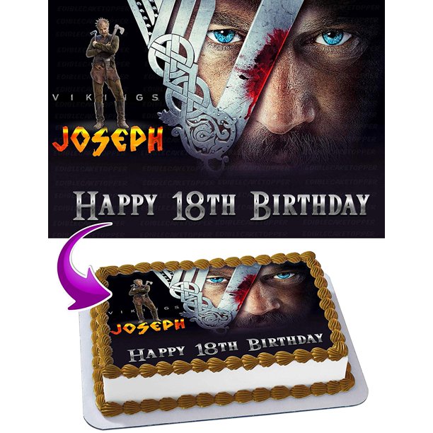 Viking Ragnar Lothbrok Floki Edible Cake Topper 11 7 X 17 5 Inches 1 2 Sheet Rectangular Walmart Com