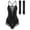 Black, variant on Xnihocha Women Sleeveless Fringe Latin Dance Leotard with Sequin Long Gloves Cha Cha Salsa Dancewear Black S