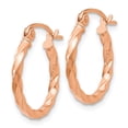 thumbnail image 5 of Auriga Fine Jewelry 14k Rose Gold Twisted Hoop Earrings for Women (L- 16mm, W- 15mm), 5 of 6