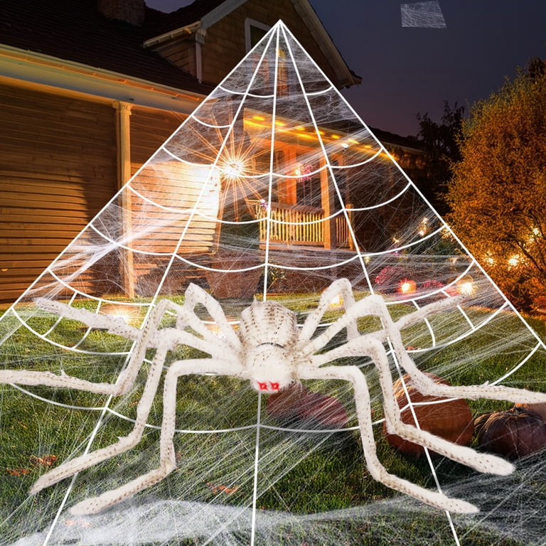 Gloryit Set De 3 Arañas Gigantes De Halloween – 125, 90 Y 75 Cm, Arañas De Felpa Realistas Para Decoración De Interior Y Exterior, Terroríficas Y Reutilizables